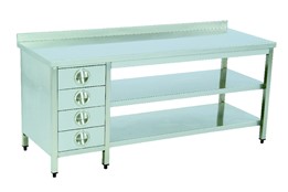 Work Table/with Four Drawer/with Intermediate Shelf