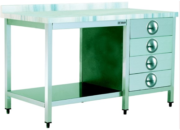 TMB 140L - Marble Top Table/with Lower Shelf/with Four Drawers