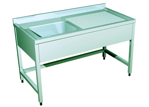 E1N 126L - Sink Unit/Single/with Drain Board