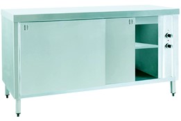 Waiter's Counter with Intermediate Shelf and Hot Cabinet