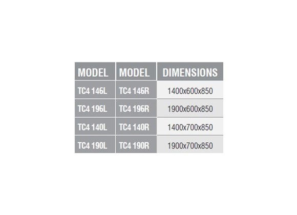 TC4 146L - Çalışma Tezgahı/4 Çekmeceli